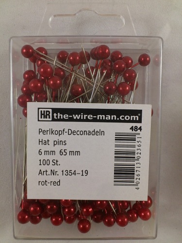 Farbigen Pins 6 mm 100 st. rot